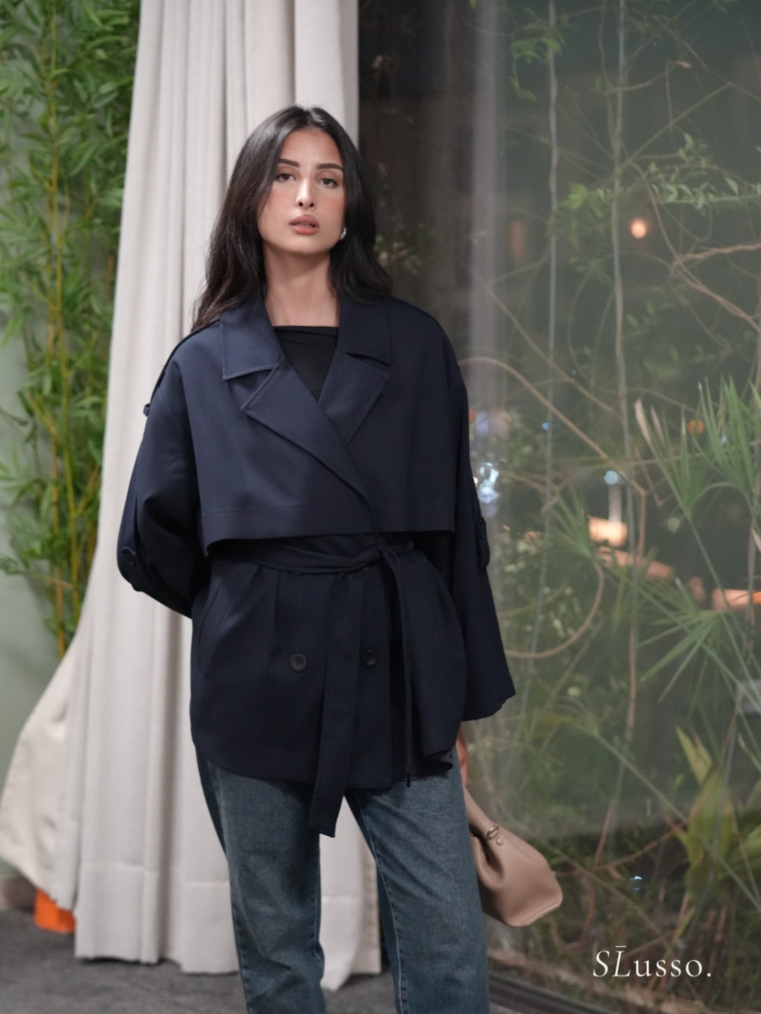 Trench court Léna - Bleu