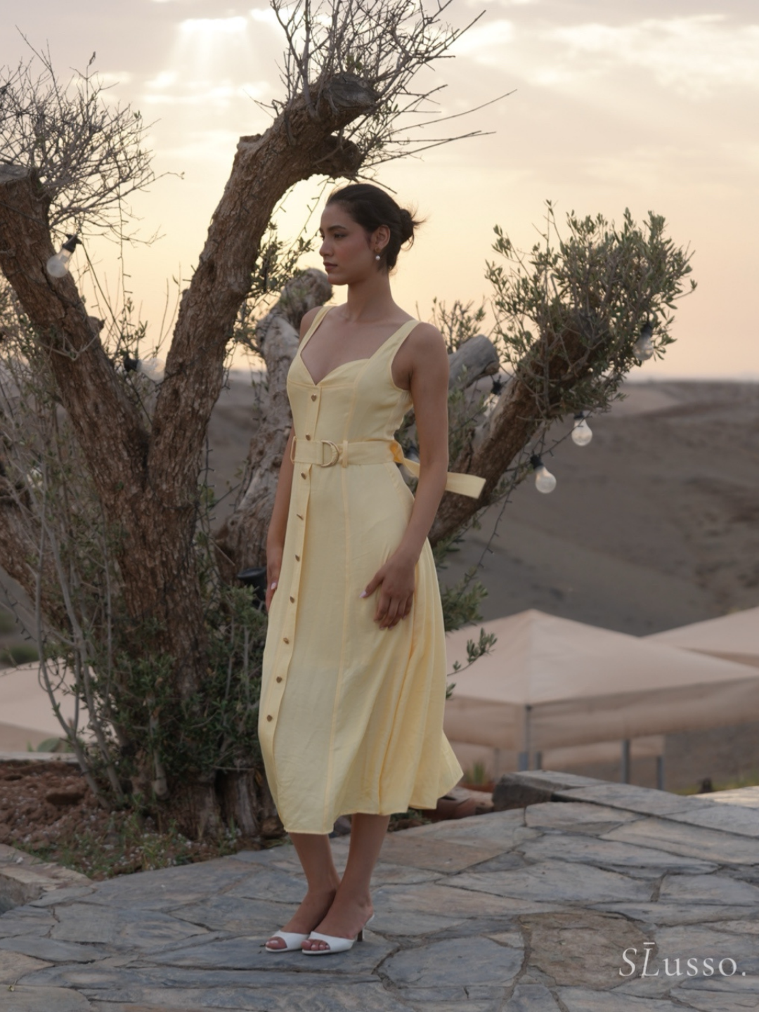 Robe Solène - Jaune pastel