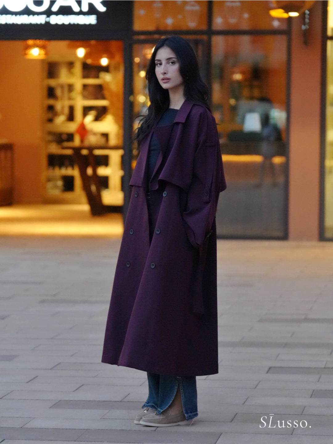 Trench long Coralia - Bordeaux