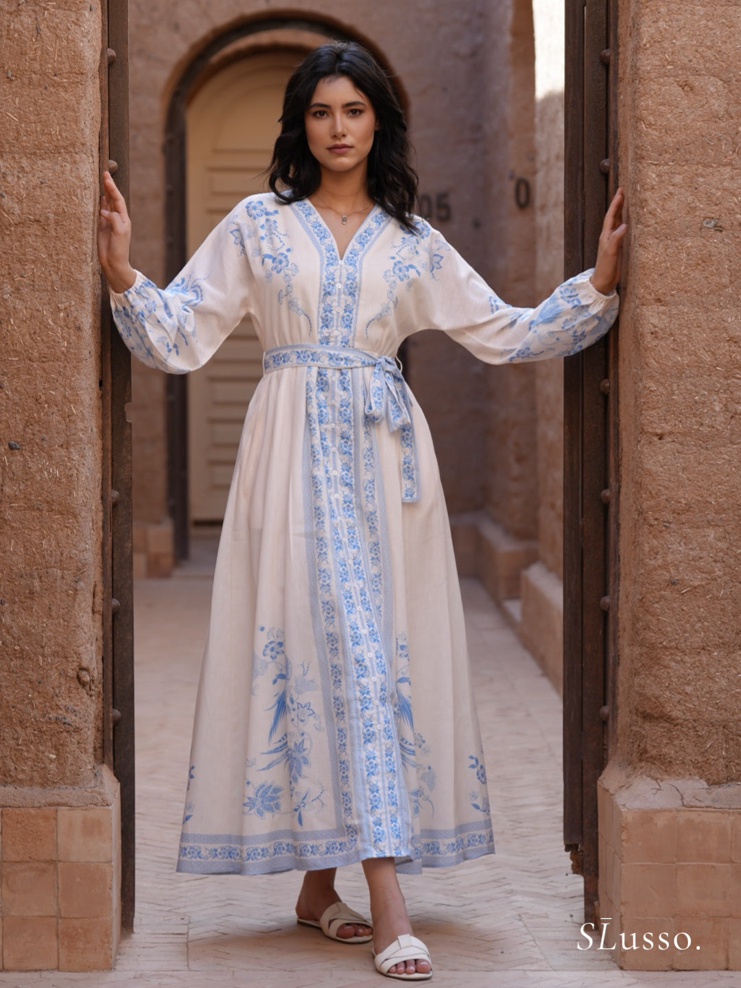 فستان نسمة - أزرق سماوي