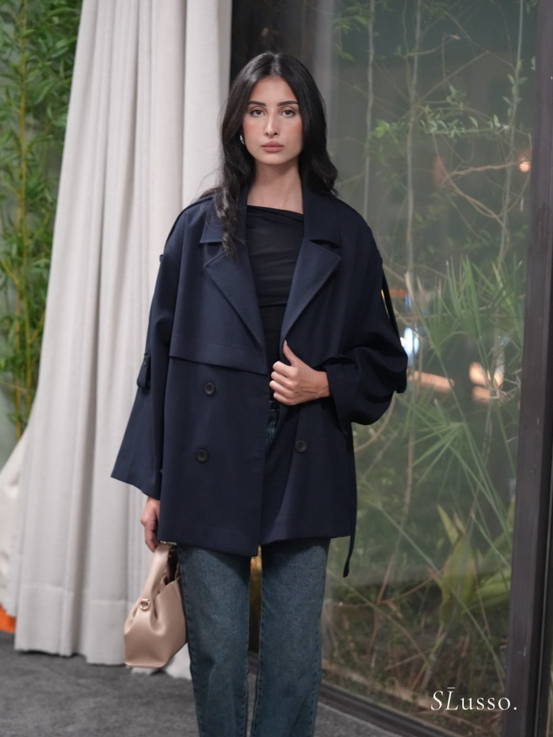 Trench court Léna - Bleu